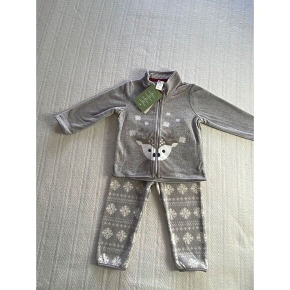 H&M Boys 12M Reindeer Fleece Jacket and Pants - Picture 1 of 6